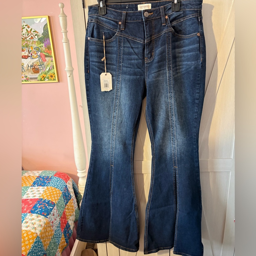 Shyanne Dark Blue Flare Jeans